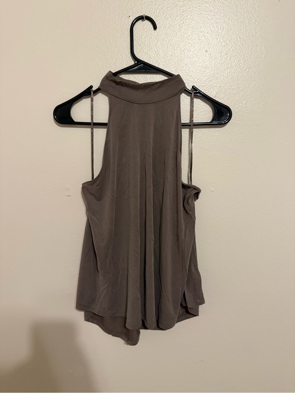 Lush Mock Neck Sleeveless Camisole — Taupe Brown